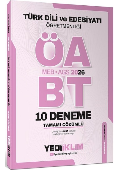 Yediiklim Ags Öabt Türk Dili Ve Edebiyatı Öğretmenliği Tamamı Çözümlü 10 Deneme Sınavı