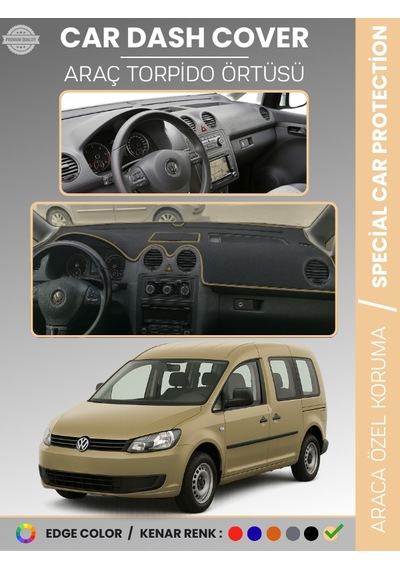 Volkswagen Caddy 2004-2015 Torpido Örtüsü Ön Göğüs Koruma Torpido Koruma Tam Uyum Çatlamayı Önler - 936 Stiloto
