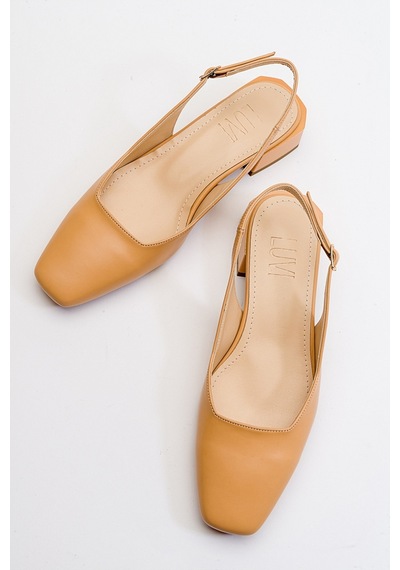 Luvishoes State Koyu Bej Cilt Kadın Topuklu Ayakkabı Koyu Bej