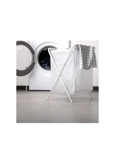 50 Litre Beyaz,katlanır, Çamaşır Sepeti Açılır Kapanır Pratik Kirli Sepeti 50 Lt U42x G43x Y60 Cm Açık Bej