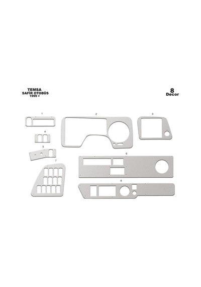 Mitsubishi Safir Torpido Kaplama 1999-2010 8 Parça Alüminyum