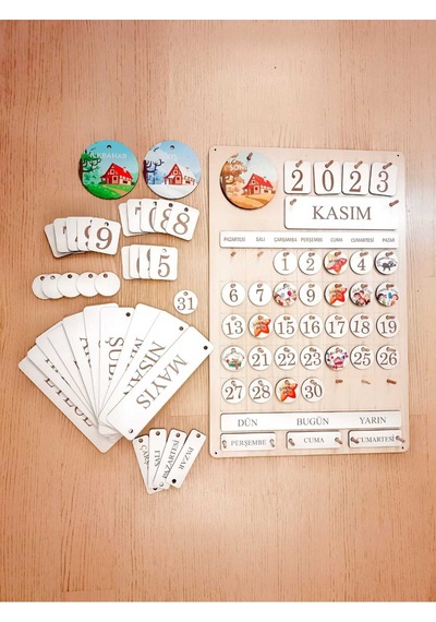 Montessori Çocuk Takvimi Ahşap Takvim