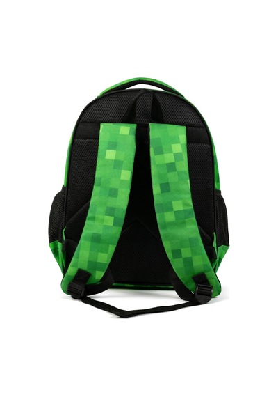 Minecraft Lisanslı Creeper Logolu 3 Bölmeli Okul Çantası -çok Renkli