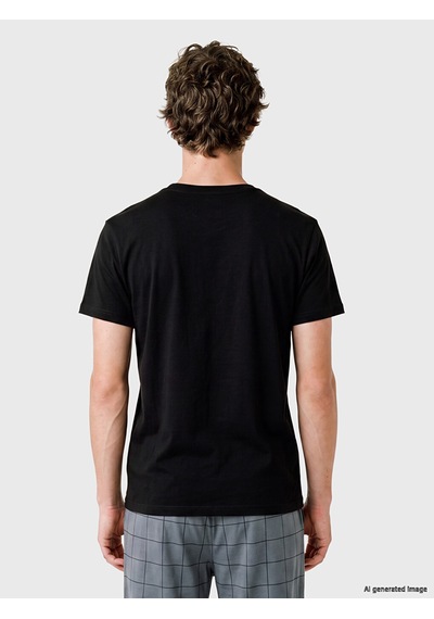 LC Waikiki Lc Waıkıkı Siyah Slim Fit Modal Kumaş Tişört /02