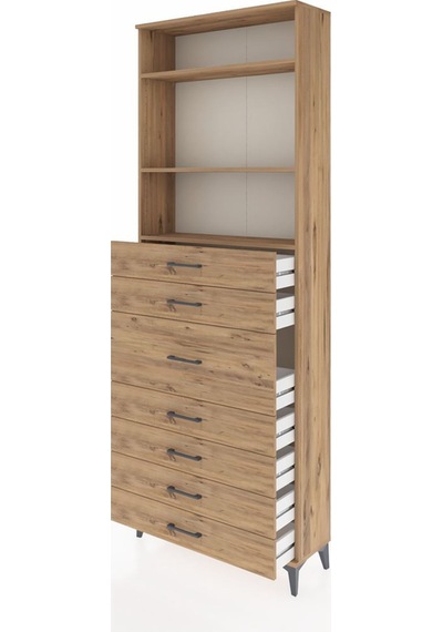 Arges Dolap 3 Raflı 7 Çekmeceli 88x30x243 Çam-çam Atlas Çam Arges Dolap 3 Raflı 7 Çekmeceli 88x30x243 Çam-çam Atlas Çam