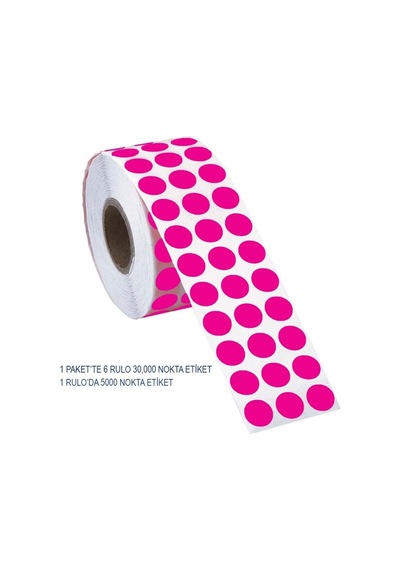Tanex Işaretleme Nokta Etiketi 10Mm 5000Adet Pembe Nokta Etiket