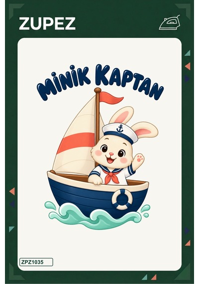 Minik Kaptan 19x25 Cm Ütüyle Uygulanan Baskı Zpz1035 - 928156594