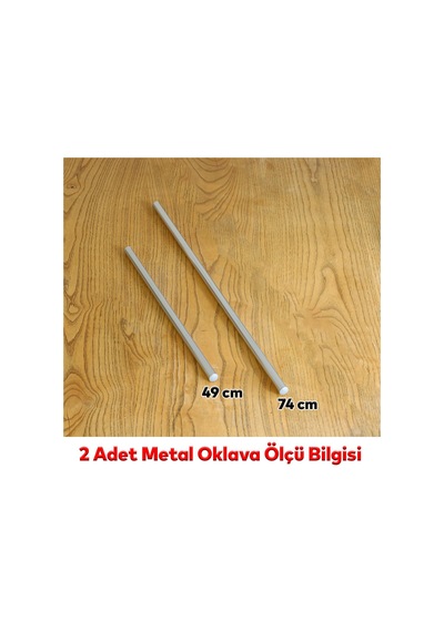Alüminyum Metal Oklava 2'li Set 74-49 Cm Börek Hamur Yufka Açma Silindir Yuvarlak Uzun Kısa Mutfak