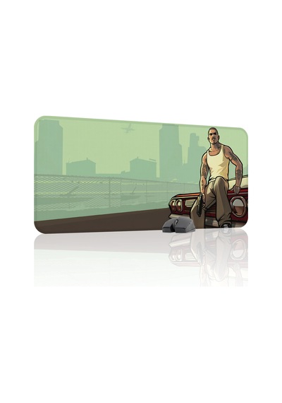 Gta San Andreas Kaymaz Dikişli Kauçuk Oyuncu Mousepad V5 - 90x40 Xxl Gaming Mouse Pad Fare Altlığı