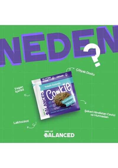 Glütensiz Yulaflı Üzümlü Proteinli Cookie 50 Gr X 6 Adet