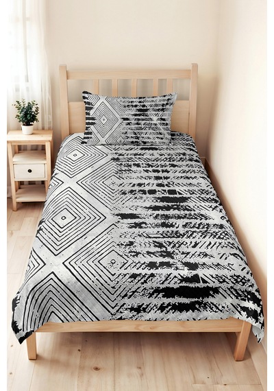Siyah Geometrik Modern Genç Odası Tek Kişilik Pike Takımı-gri Etnik 160x220 Cm Kapitone Yatak Örtüsü Kırsal Halı Dengesi
