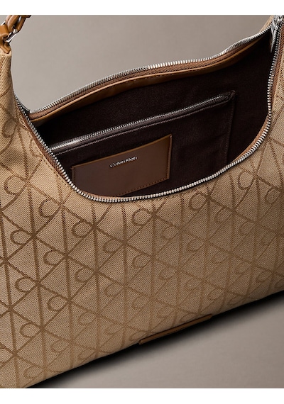 Calvin Klein Kadın Emblem Jacquard Omuz Çantası-15850 Haki