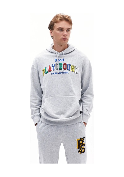 Puma Uptown Graphic Hoodie Erkek Gri Spor Sweatshirt Gri Gri