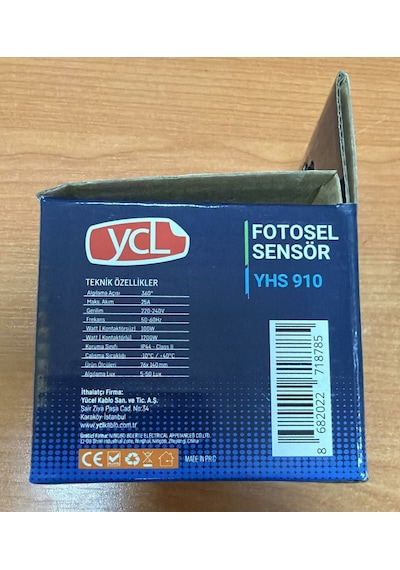 Ycl Yhs 910 Fotosel Gece Gündüz Sensörü 220 Volt 25 Amper