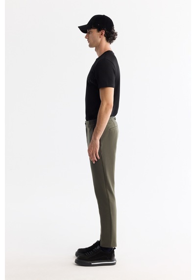 Avva Erkek Haki Kırışmaz Hızlı Kuruyan Lastikli Ekstra Esnek Teknik Kumaş Slimfit Pantolon A42y3065