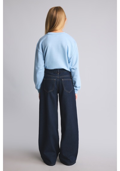 Defacto Baggy Fit Ekstra Konforlu Ve Dökümlü Jean Pantolon Kız Çocuk I2059a826aunm34 Mavi-nm34