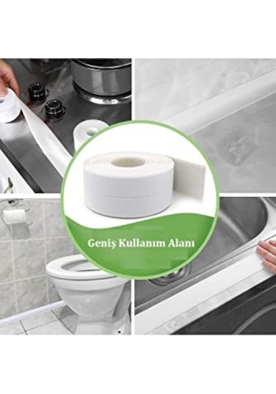 Sızdırmazlık Bandı Lavabo Bantı Banyo Mutfak Lavabo Küvet Duş Teknesi Su Geçirmez Kenar Bant 320 Cm X 37 Mm Genel Sızdırmazlık Bandı Lavabo Bantı Banyo Mutfak Lavabo Küvet Duş Teknesi Su Geçirmez Kenar Bant 320 Cm X 37 Mm Genel