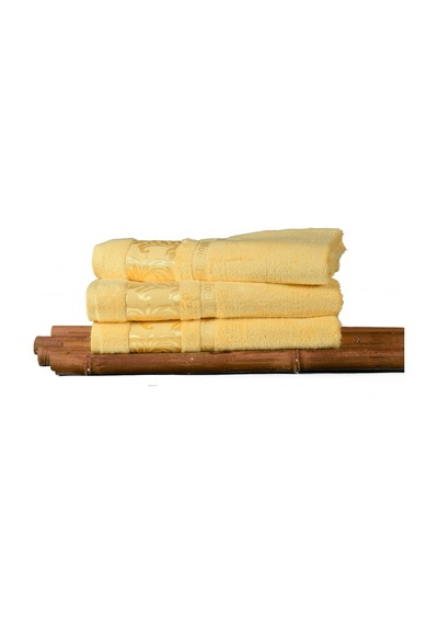Mulberry Bambu Havlu %100 Organik Bambu Havlu Seti 50 x 90 - 6'lı Paket Premium Ultra Yumuşak Dekoratif Sarı