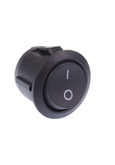 Alkatronik Yuvarlak 2 Pin Anahtar Rocker Switch Mini Buton Kcd1 Siyah 16mm Açma Kapama
