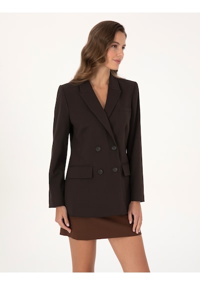 Pierre Cardin Kadın Koyu Kahverengi Ceket 50318351-vr084