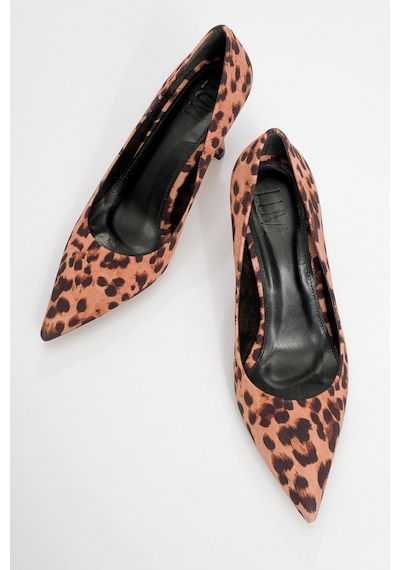 Luvishoes Luvi Shoes Calse Siyah Sarı Desenli Kadın Topuklu Ayakkabı Sarı - Siyah