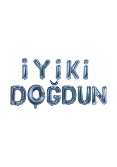 Folyo balon 16 ınc iyiki doğdun seti gümüş p1