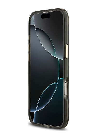 Apple Uyumlu iPhone 17 Air  Kılıf Guess Lisanslı M-safe Özellikli Yazı Logolu Python Desenli Kapak Siyah Siyah