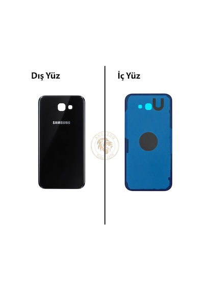 Samsung Galaxy A7 2017 A720 Siyah Renk Arka Kapak Arka Cam Batarya Kapağı Pil Kapağı Lazer Kesim Back Cover Galaxy A7 2017 Uyumlu