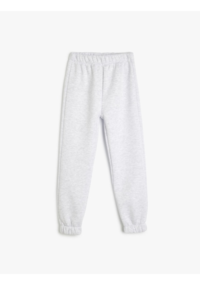 Koton Beli Lastikli Basic Jogger Eşofman Altı Kar Melanj 5wkg40329ak Gri Melanj