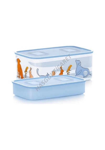 Tupperware Su Hayvanlar 2'Li Sıkı Kapaklı Saklama Kabı 11-29 Hsgl Çok Renkli