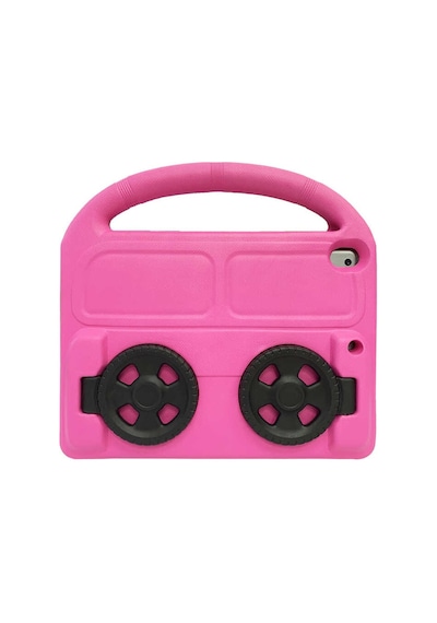 Apple Uyumlu iPad 10.2 8.nesil Zore Wheel Car Tekerlek Standlı Tablet Eva Silikon Kılıf-mor