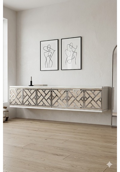 Tda1238bts Arex Duvara Montaj Tv Sehpası Beyaz-traverten-silver 120cm Tda1238bts Arex Duvara Montaj Tv Sehpası Beyaz-traverten-silver 120cm