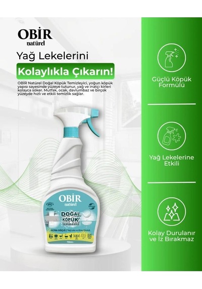 Obir Natürel Köpük Temizleyici 2'li Set 750 Ml X 2 Doğal Ve Etkili Temizlik