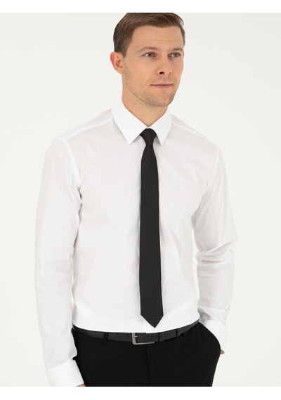 Cacharel Beyaz Slim Fit Pamuk Karışımlı Klasik Gömlek 15841036
