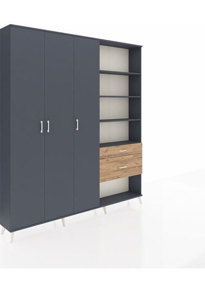 Arges Dolap 16 Raflı 2 Çekmeceli 3 Kapaklı 220x30x243 Antrasit-antrasit/çam Antrasıt/atlas Çam Arges Dolap 16 Raflı 2 Çekmeceli 3 Kapaklı 220x30x243 Antrasit-antrasit/çam Antrasıt/atlas Çam