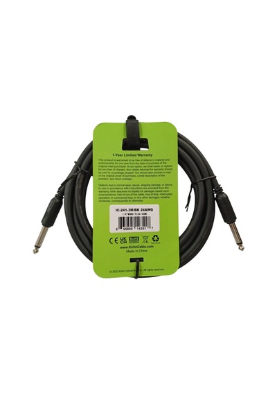 Kirlin Ic-241bk Gitar Kablosu 3 Metre Enstruman Kablosu 24 Awg Pro Audio Cable