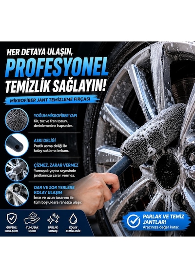 Mikro Fiber Jant Temizleme Fırçası
