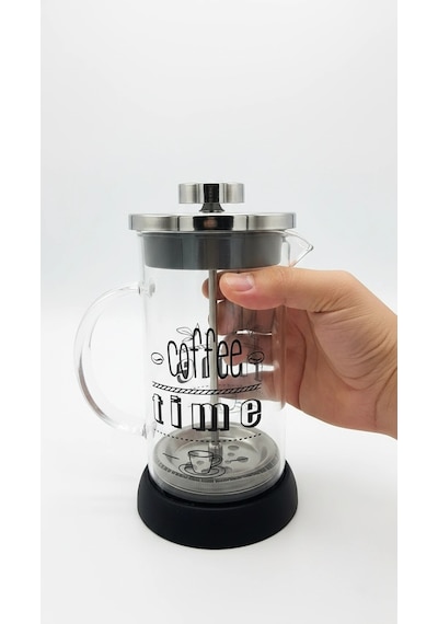 Tasarım French Press - Filtre Kahve Ve Bitki Çayı Demliği 350 Ml Siyah Çok Renkli