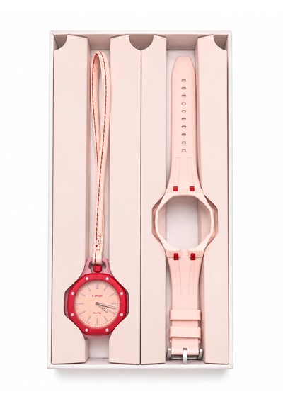 Duostyle 2'si 1 Arada Analog Kol Saati Ve Çanta Saati Silikon Kordonlu Unisex Kırmızı