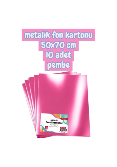 Pembe Metalik Fon Kartonu 50x70 Cm 10 Adet 1