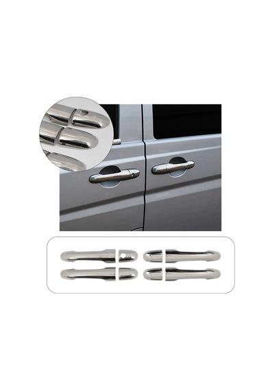 Mercedes Vaneo Uyumlu 2002-2005 Krom Kapı Kolu 4 Kapı Paslanmaz Çelik