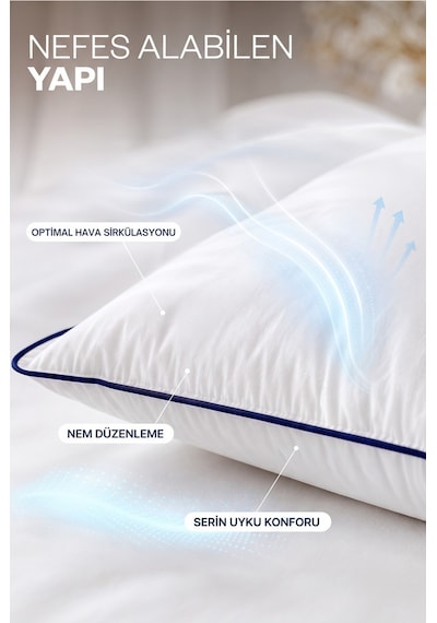 Formeya 2 Adet %100 Pamuk Nanojel Yastık Otel Yastığı 50x70 Cm