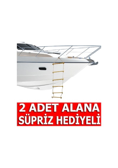 Tekne İp Merdiven Ahşap Basamaklı Halat Tırmanma Havuz Merdiveni