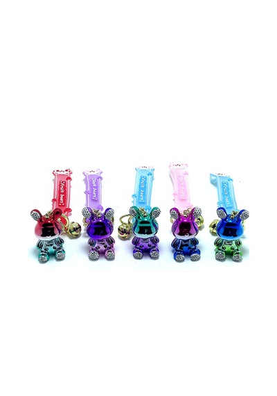 1 Adet Taşlı Ayıcık Silikon Anahtarlık 20-23 Cm Silikon Aksesuar, Sevimli Ayıcık Charm, Anahtar Süsü, Keychain