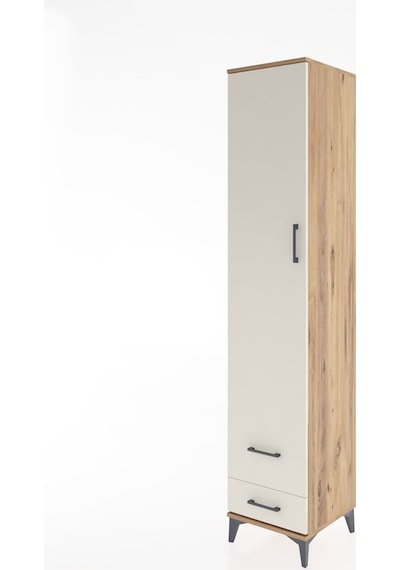 Hyperion Dolap 5 Raflı 2 Çekmeceli Tek Kapaklı 44x44x221 Çam-... Çam