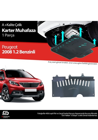 S-dizayn Peugeot 2008 1.2 Benzin Çelik Karter Muhafaza Koruma 2017 Üzeri A+ Kalite