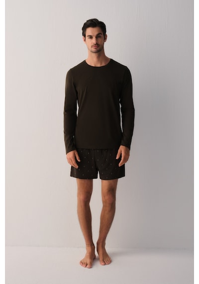 Suwen Casual Essentials Erkek Uzun Kollu T-shirt Sh27409607s187 Haki