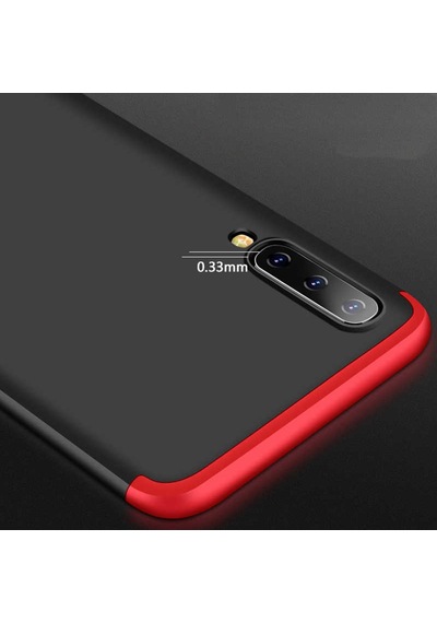 Galaxy M30 Kılıf Zore Ays Kapak Siyah-Kırmızı
