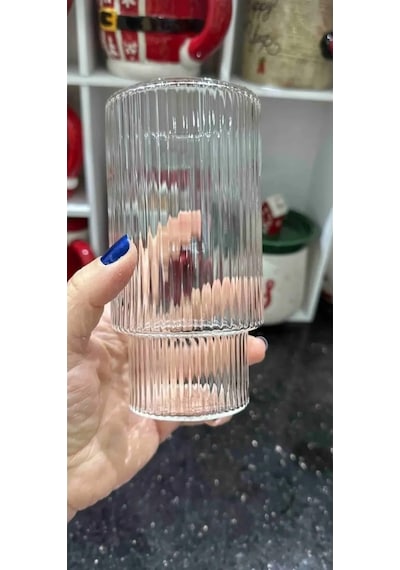 400 Ml Isıya Dayanıklı Borosilikat Origami Stil Bardak - Borosilikat Bardak 1 Adet Şeffaf