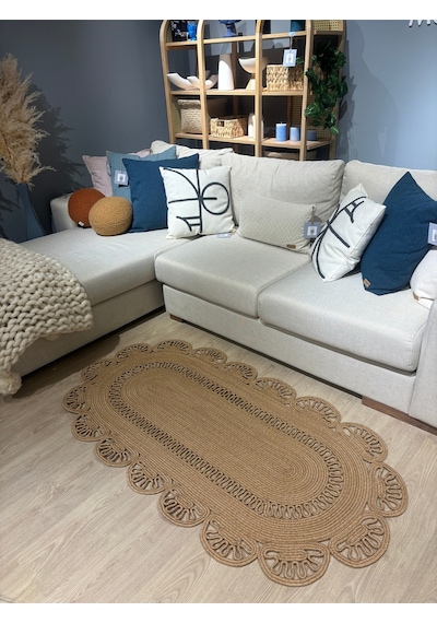 Mavaux Matrix Jüt Kilim, Paspas, Mutfak Halısı, Banyo Paspası, Kilim, Halı, Oturma Odası Halısı Bej